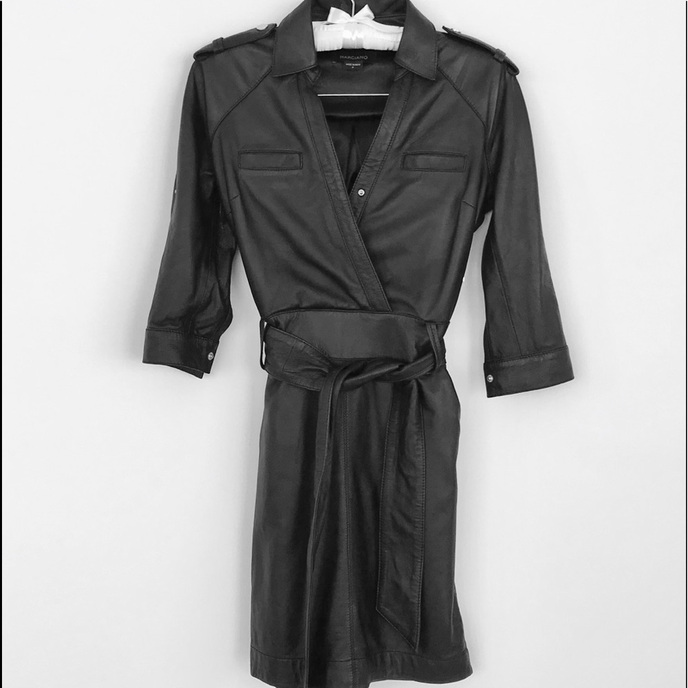 Marciano Leather Mini Dress, Size 0, Smart Professional Style, Never Worn